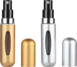 Merkloos Hervulbare Parfumflesjes - Goud + Zilver - 5ML - Verstuiver - Navulbaar