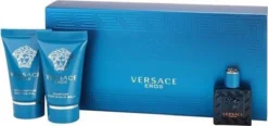 Versace - Eros Gift Of Mini 5 Ml, And Eros 25 Ml (After Shave Balm) Eros 25 Ml - Eau De Toilette - 5ML -Beste Parfum Winkel 1200x563