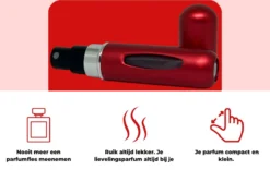 Cetins - Parfum Verstuiver Navulbaar - Mini Parfum Flesje - Reisflesje – Matt Rood -Beste Parfum Winkel 1200x865 5