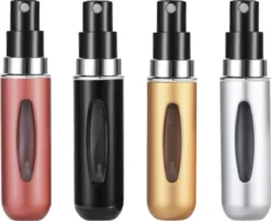 Merkloos Hervulbare Parfumflesjes - Rood + Zwart + Zilver + Goud - 5ML - Verstuiver - Navulbaar